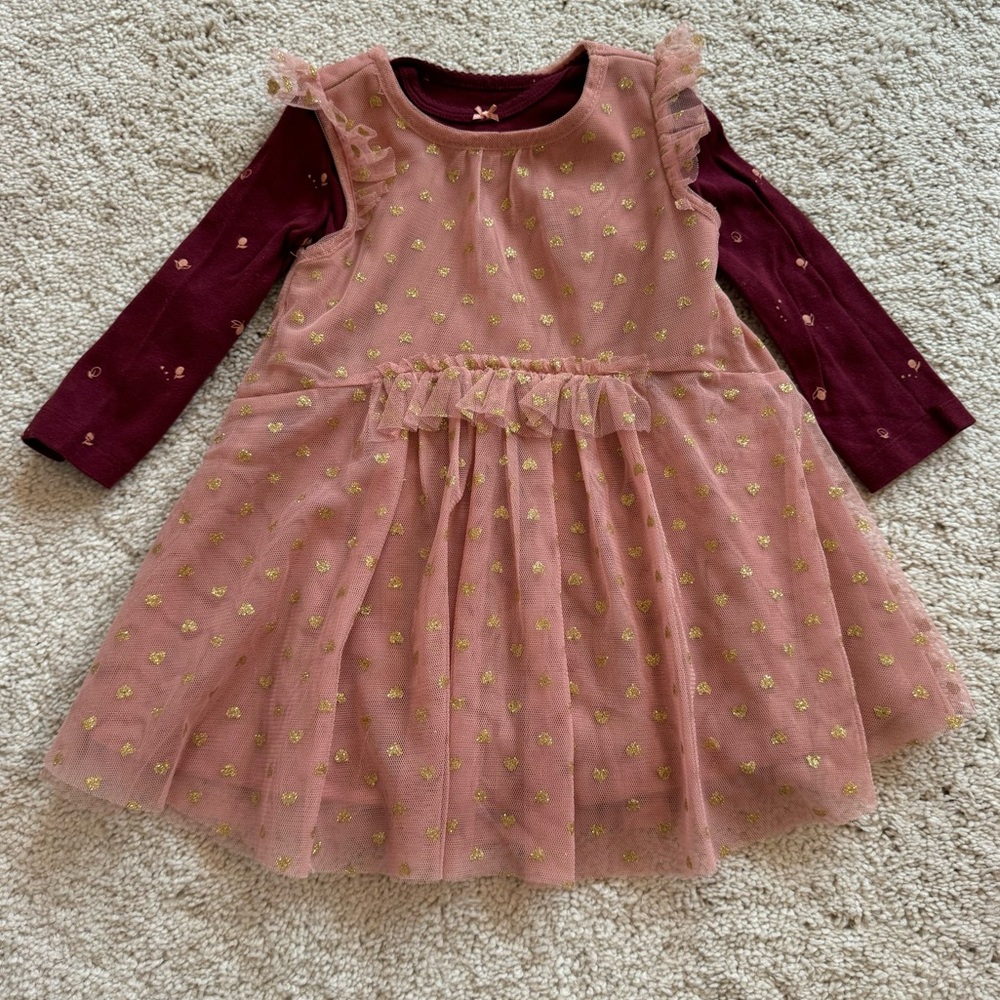 18M BCBGirls Dress w/ Long Sleeve Onesie